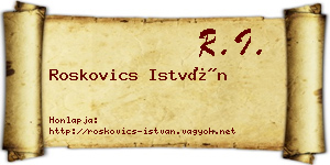 Roskovics István névjegykártya