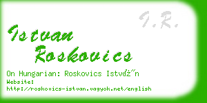 istvan roskovics business card